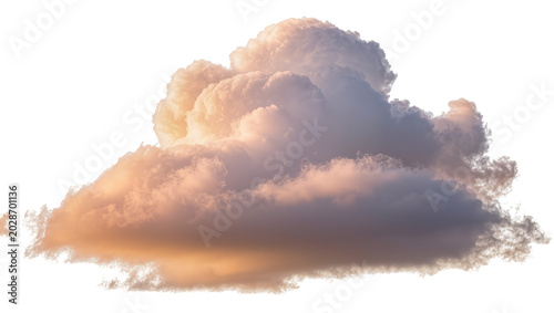 Photos Cumulus cloud formation with warm sunset light, isolated on transparent backgrou