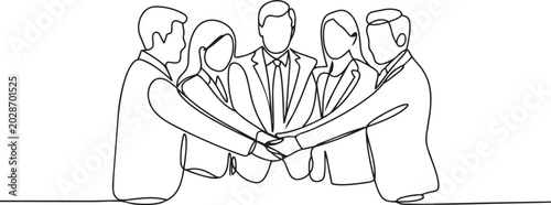 Vászonkép A group of business people joining hands in a circle
