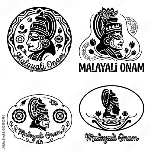 Photos Malayali Onam Kathakali boat and face badge collection