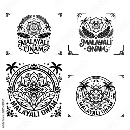 Malayali Onam pookalam ornament badge collection