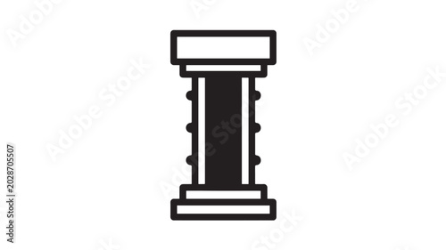 Tableau sur toile Pillar stone icon with classical architectural design and decorative elements fe