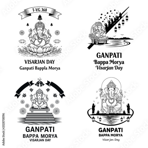 Canvas Print Ganpati Bappa Morya devotional label collection