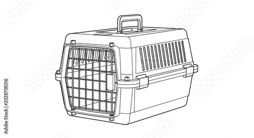 Foto Pet carrier outline illustration