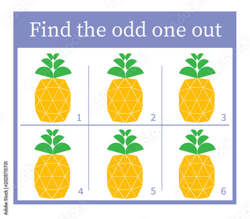 Puzzle game for children. Attention task. Kids activity page. 