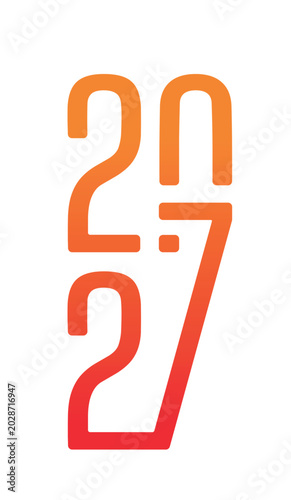 Vertical 2027 concept. 2027 concept for agendas and calendars