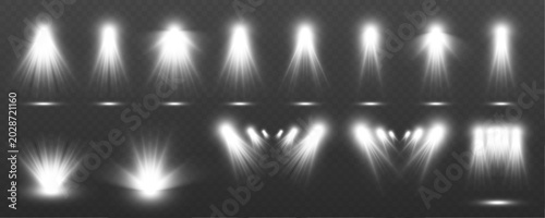 Obraz na płótnie Bright floodlights shine downward with soft glowing effects, creating a dramatic theatre atmosphere