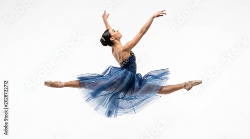 young woman jumping