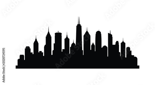 Tableau sur toile WebThis is a black silhouette of a city skyline a vector illustration set against a white background