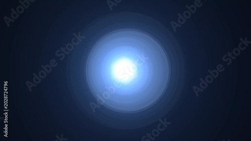 optical light ray loop animation on black screen. Sun rays view, sun spotlight glowing burst concept. optical light beams on black background. 