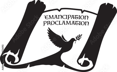 Photos Emancipation proclamation with dove of peace illustration civil war abolition