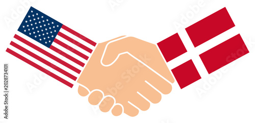 Bild auf Leinwand usa france handshake diplomacy icon