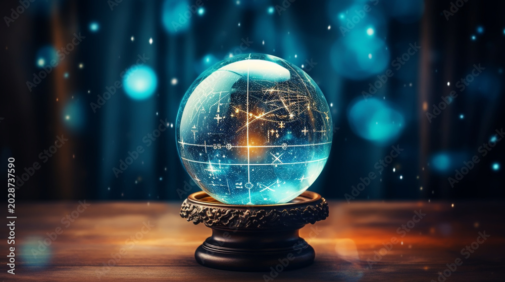 Fototapeta premium Powerful magic sphere,Fortune teller,mind power concept.