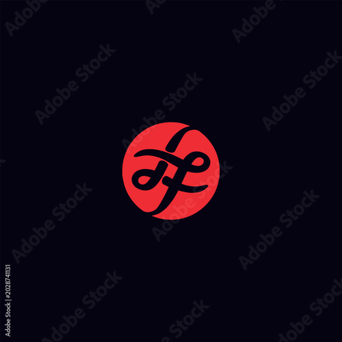 letters lf text logo design vector