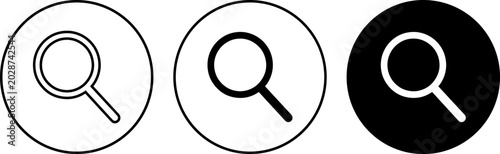 Bild auf Leinwand Set of magnifying glass icons in different styles