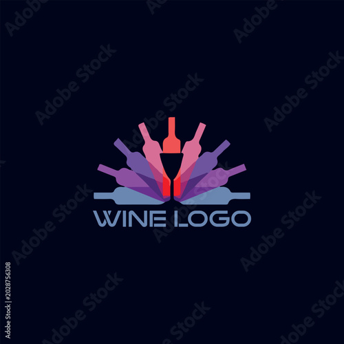 wine bar logo design vector format