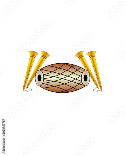 Indian wedding pipani and Dhol. PNG Indian wedding pipani and Dhol illustration image.