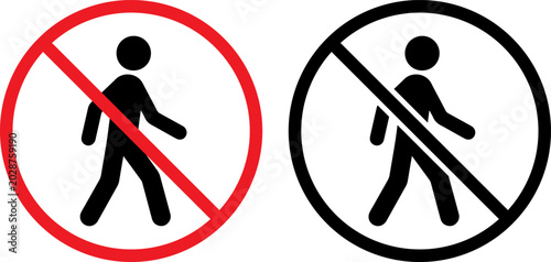 Foto No pedestrian signs isolated on white background