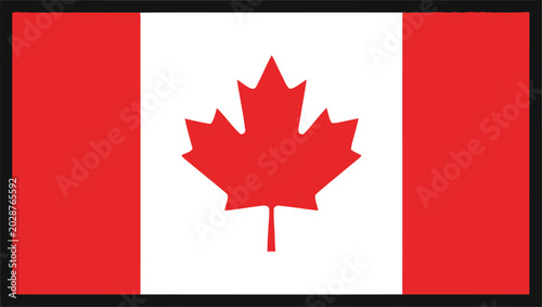 Tableau sur toile Canadian flag with red maple leaf Vector