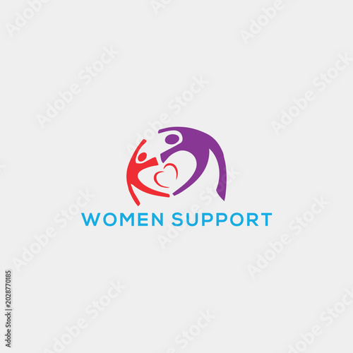 helping women support logo design vector format