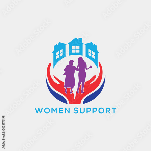 helping women support logo design vector format