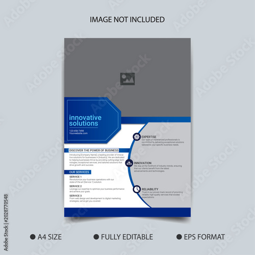 Corporate Business Flyer Template Modern Blue Brochure Layout Design