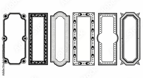 Collection of ornate and decorative rectangular frames, ideal for signage and graphic design projects