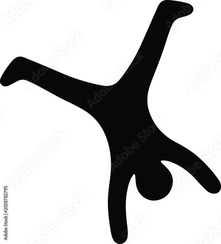 Silhouette vector illustration of a happy person doing a cartwheel design