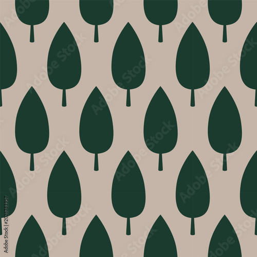 Seamless geometric pattern with green leaf Vector.