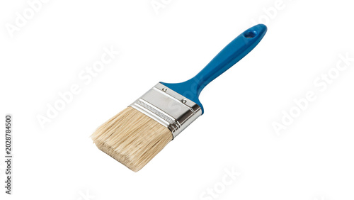 Tableau sur toile A standard paint brush tool with a comfortable light wood handle and blue ferrul