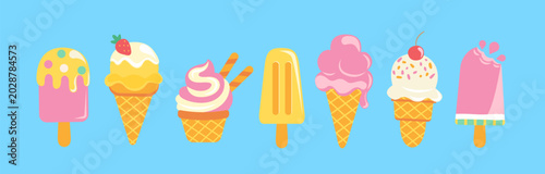 Foto Set of sweet ice creams