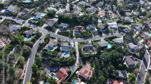 Suburban Homes Woodland Hills San Fernando Valley Great LA Drone Aerial Footage