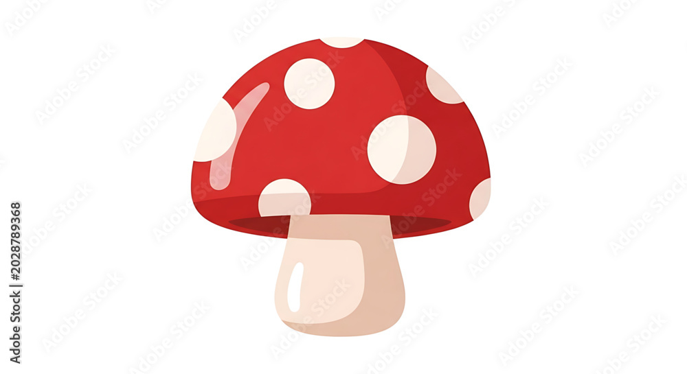 Fototapeta premium Cute red mushroom with white spots