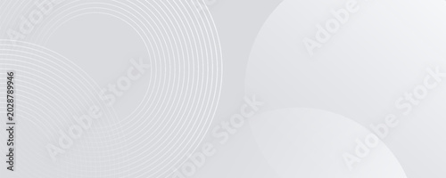 Valokuva White geometric abstract background overlap layer on bright space with lines effect decoration