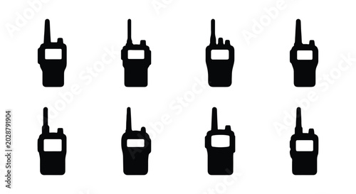 Obraz na płótnie Set of walkie talkie icons, vector illustration of portable radio communication