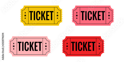 Photography Set of four colorful vector vintage admission tickets vector illustration of raf
