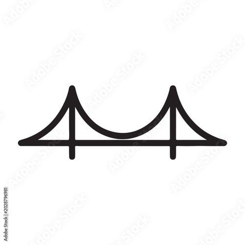 Abstract Bridge Logo Vector Design | Modern River Bridge Silhouette Icon