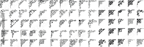 Canvastavla Decorative corner vector borders