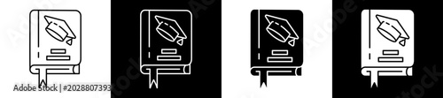 Tableau sur toile Book Icon Black And White Vector Illustration.