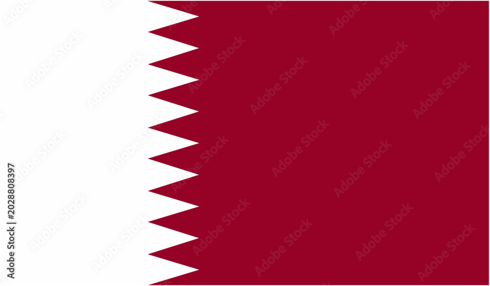 Fototapeta premium Editable vectorized official flag of Qatar.