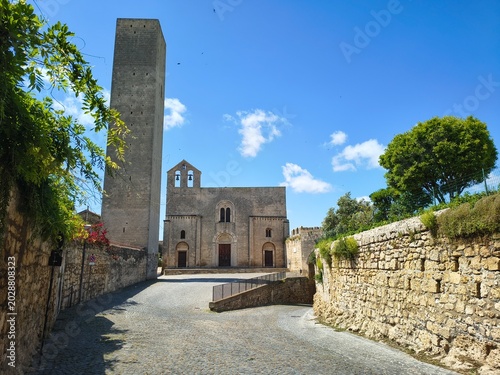 Historic stone church in Italian village