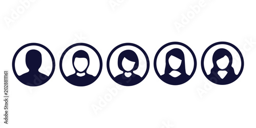 Default User Profile Avatar Icon Set for Team and Community UI Design.
