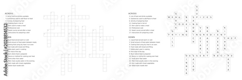 Fotografía Food and cooking crossword puzzle game with clues and solution
