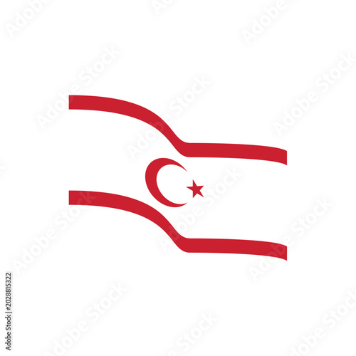 Waving Flag turkish republic of northern cyprus