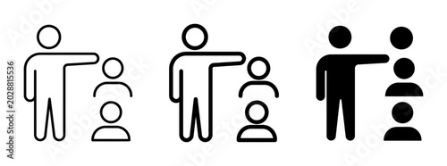 Business team, leadership, management icons, people, human resources