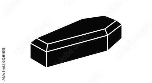 Photos Coffin shape in black silhouette on a white background