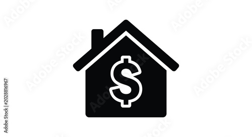 House with dollar sign icon black silhouette