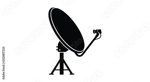 Foto Satellite dish silhouette on a white background