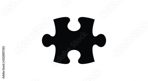 Foto Black puzzle piece silhouette on white background silhouette