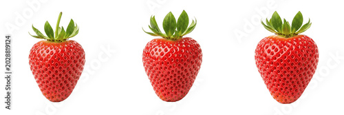 Tableau sur toile Single Fresh Red Strawberry PNG Transparent Background - Ripe Juicy Sweet Berry