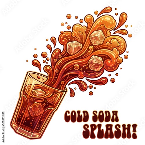 Cold soda splash vector illustration